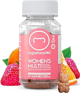 Gummies multivitamines de l'ours sucrier avec collagène, glutathion, oméga-3 et vitamines - Végétaux, supplément quotidien à croquer (1 mois)