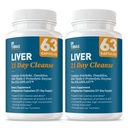 Dr. Tobias Lever 21 dagen Reiniging, Herbal Lever Detox Reiniging met Solarplast, Artichoke Extract, Melkdistel, Dandelion Extract & Digestieve Enzymen, 63 Plantaardige Capsules, 3 Dagelijks, Verpakking van 2