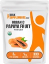 BulkSupplements.com Biologische Papaya Fruitpoeder - Smaakpoeder, afkomstig van Carica Papaya Fruit - Glutenvrij, 3g per portie, 1kg (2,2 lbs) (verpakking van 1)