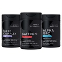 Sports Research® Recovery Support - Pure Saffron Supplement 30 mg, Extra Strength Alpha GPC 630mg, and Sleep Complex with Melatonin 5mg, L-Theanine 200mg & Magnesium 140mg