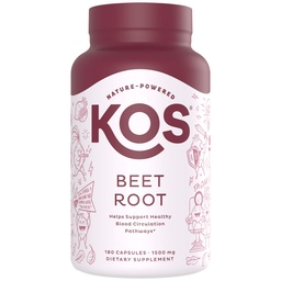 KOS Organic Beetroot Capsules 1500mg - USDA Organic, Antioxidant Power from Organic Beet Root Superfood, Supports Healthy & Active Lifestyle - Non-GMO, Vegan and Keto Friendly - 180 Capsules