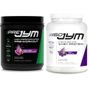 Pre JYM Grape Candy Pre Workout Powder with BCAAs and ISO JYM 20 Servings Clear Whey Protein Isolate Grape Drink