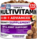 Hond Multivitamine Kauwbaar met Glucosamine - Hond Vitaminen en Supplementen - 170 Treats - Senior & Puppy Multivitamine voor honden - Hip & Joint Support - Immune Health, Skin, Heart, Digestie, Probiotica