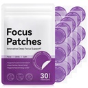 Focus Patches Extra Strength,Mental Clarity & Cognitive Performance,Enhance Productivity with Lion's Mane,L-Theanine, Ginseng,Easy-Apply Patch,Non-GMO,Vegan Focus Supplements for Men Women 30 Patches