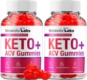 (2 Pack) Metabolix Labs Keto ACV Gummies - Advanced Formula Metabolix Keto Plus Weight Management ACV Gummies Apple Cider Vinegar Metabolix ACV Dietary Supplement Men Women (120 Gummies)