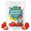 Tallori Growth Gummies, Tallori Sugar Free Daily Nutrition Vitamins Supplement with Calcium, Vitamin D3, K2, Zinc & Omega-3, Daily Immunity & Bone Support, Strawberry Flavor, 60 Gummies