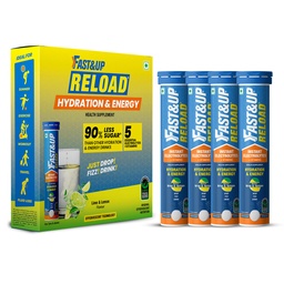 Fast&Up Reload Instant Energy and Hydration Sports Drink - Pack of 4 tubes with 20 tablets each - Lime&Lemon Flavour