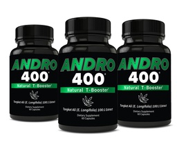 Andro400 Natural T Booster Supplements for Men – Traditional Tongkat Ali (Eurycoma Longifolia) 100:1 Extract – Herbal Formula for Energy, Stamina, & Metabolic Support - 3 Packs, 180 Capsules