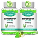 2 Pack Chanca Piedra Stone Breaker Gummies, Organic Herbal Supplement for Kidney Cleanse & Gallbladder Health, Kidney Stones Dissolver, Sugar Free, Vegan, Non-GMO, Apple Flavor