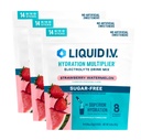 Liquid I.V.® Hydration Multiplier Sugar Free – Strawberry Watermelon | Electrolyte Powder Drink Mix | 3 Pack (42 Servings)