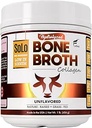 Solo Bone Broth Protein Collageen Powder Low Sodium, 16g Gehydrolyseerde Collageen Type I & III, voor gezonde huid, nagels, haren, gewrichten en spijsvertering, gras Fed, 1 lb (Canister - Net Wt. 1 lb. Poeder)
