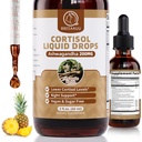 Cortisol Supplements for Women & Men, with 200mg Ashwagandha, L-Theanine & Phosphatidylserine, 21-in-1 Cortisol Manager Reducer Liquid Drops, Support Night, Focus & Energy, Pineapple, 60ml