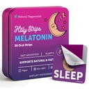 Premium Adult Melatonin Oral Strips – Fast-Acting Melatonin for Adults – Natural Sleep Aid for Relaxation and Calm – Better Than Gummies and Pills, Non-Habit Forming, Peppermint Flavor - 30 Strips
