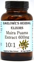 Barlowe's Herbal Elixirs Muira Puama 10:1 Extrait de 600mg Par Capsule Exclusivité Homme Traditionnelle Supplément Vitalité Exclusive 60 Capsules Vegan Exclusives, sans OGM, emballées dans une bouteille en verre