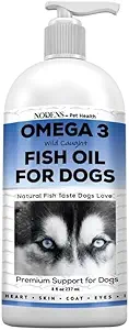 Knooppunten Natuurlijke Visolie voor honden 100% Pure Omega 3 Visolie Liquid Hondenhuid & Coat Supplement, Verminder Vergieten en jeuk. Omega 3 vetzuren EPA & DHA voor hondengewrichten, Immuunondersteuning & spijsvertering