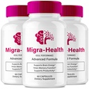 Migra-Health Capsules, Official Migra-Health Supplement for Brain Health & Memory Support - Maximum Strength, Advanced Formula Nootropic Pills, All Natural Migra Health Support Reviews (3 Pack)