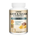 Carb and Sugar Blocker Max with White Kidney Bean Extract Gymnema Sylvestre Mulberry Leaf Extract L-Carnitine Carbohydrate & Sugar Balance Support Suitable for Men and Women - 60 Capsules