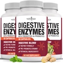 NEW AGE Digestive Enzymes for Gut Health - Probiotic Multi Enzymes with Prebiotics and Probiotics with Lipase for Women and Men for Digestive Health, Daily Enzymes for Digestion - 180 Count