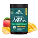 Oude Voeding SuperGreens Poeder met Probiotica, Biologische Mango smaak Groenen, Gemaakt van echte groenten, groenten en kruiden, Digestieve en energie-ondersteuning, 25 porties, 6.8oz