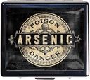 7 Days Chromed Shiny Silver Pill Organizer met Spiegel Binnen Heeft 8 Aparte Compartments Rechthoek 7 Days Pill Box Pill Case (Arsenic Vintage Style Poison Label)