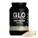 GLO Health Foods Cold-Processed Whey Protein - Vanilla Flavor - 24g Protein per Serving - Whey with Digestive Enzymes & BCAAs - Supports Muscle Growth, Strength & Recovery - 2 LB (28 Servings)