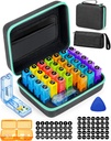 Maandelijkse pil Organizer 2 keer per dag, met Portable Hard Shell, Pill Cutter, 31-Day Box, Plastic Opening Pick, Maandelijks & Weekly Stickers, Handige Medicatie Management (2 keer per dag)