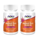 NOW Foods High Potency Vitamine D-3, 10.000 IE, 120 Softgels, 2 Pack