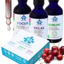 1Q Kids’ All-in-One Health Kit | Focus, Better Sleep & Mood, and Immune Support| 3 Liquid Supplements| 100% Natural, Sugar-Free, Vegan, Gluten-Free, Non-GMO | Easy-to-Take| 3 x 2 fl oz Bottles