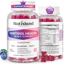 Cortisol Gummies, 12-in-1 Cortisol Reducer, with Magnesium Glycinate, Ashwagandha, L-Theanine, Phosphatidylserine, Vitamin B6 & D3, Rhodiola Rosea, for Men & Women, Sugar-Free, Vegan, NON-GMO, 60CT