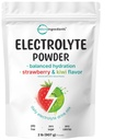 Micro Ingredients Hydration Electrolyte Powder, 2 lbs (106 Servings) | Natural Strawberry Kiwi Flavored Electrolytes | High Potassium 1,000mg | Sugar Free, Drink Mix, Keto Friendly, Non-GMO
