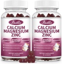 Calcium Magnesium Zink Gummies met Magnesium Glycinate 200mg, Kalium, D3, Zee Mos, Kalm Mood & Slaap Ondersteuning- Kinderen & Volwassenen 2 Pack