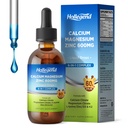 Liquid Calcium citraat druppels met L-Lysine 500mg, Magnesium & Zink, Calcium citraat 600mg supplement met vitamine D3 & K2 voor kinderen & volwassenen, 2 Fl Oz