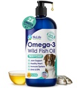 Liquid Fish Oil for Dogs with Omega 3, 6 & 9 Fatty Acids, Wild Caught from Iceland, Skin and Coat Supplement for Shdding, Itchy Skin, Allergies, Brain and Heart Health, Rich in EPA + DHA - 32 oz