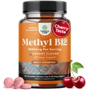 Kauwbare vitamine B12 1000 mcg - Gemethyleerde B12 Vegan vitamine voor hersenen ondersteuning natuurlijke energie - Bone Health Eye Care en Mood Boost met haar huid en nagels Halal vitamines