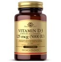 Solgar Vitamine D3 (Cholecalciferol) 125 MCG (5000 IE), 100 Softgels - helpt gezonde botten en tanden - Immuunsysteemondersteuning - niet GGO, glutenvrij, zuivelvrij - 100 porties