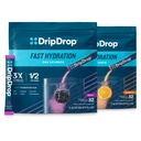 DripDrop Hydration - Electrolyte Powder Packets - Berry & Orange Bundle - 64 Count