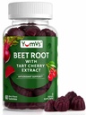 YUM-V's Beetwortel Gummies met Tart Cherry Extract - Berry Flavor Beetwortel Gummies - Beet Kauwen voor bloedcirculatie en antioxidant ondersteuning - Rode bieten Gummies (Berry 60 Count (Pack of 1)