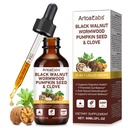 NIFEISHI Wormwood Black Walnut Clove Cleanse for Humans Drops, 20-in-1 Gut Health Support Supplement & Digestive Health with Pumpkin Seed,Garlic,Oregano,Berberine, Non-GMO, Raspberry Flavor - 2 FLOZ