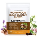 Black Walnut Wormwood Softgels – 18-in-1 Advanced Herbal Complex Supports Gut Cleanse & Digestive Health with Wormwood, Oregano, Clove, Pumpkin Seed & Berberine – 6600mg High Potency, 240 Softgels