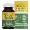 Max Strength Siberian Rhodiola®: Rhodiola Rosea 5% Rosavins, 2% Salidroside & BioPerine® for Enhanced Absorbment 
