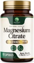Magnesium Citrate 1000mg - Hoge Absorptie Magnesium Supplement Ondersteunt spier, bot, zenuw- en hartgezondheid - Extra sterkte Magnesio Complex Pillen - Non-GMO, Premium Energy Formula - 60 Capsules