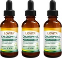 Lovita Chlorophylle gouttes liquides, haute puissance 120 mg/mL, 7 200 mg par bouteille, Booster d'énergie naturelle et soutien immunitaire, Déodorant interne, santé de la peau, végétalien et non-OGM, saveur de menthe, 180 portions