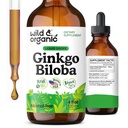 Wild & Organic Ginkgo Biloba Extract Drops - Hersen & Focus Support - Liquid Ginkgo Biloba Supplements - Vegan, Sugar & Alcohol-Free Herbal Tinctuur - 4 fl oz