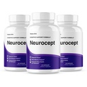 (3 Pack) Neurocept Brain Supplement Capsules, Official Neuro cept Nootropic Focus Support, Neurocept Advanced Formula Brain & Memory Support, Neuro cept Pills Overall Health & Wellness (180 Capsules)