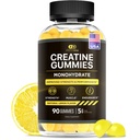 Effectieve Nutra Creatine Monohydraat Gummies - 1g Creatine per Gummy - Vegan Muscle & Strength Supplement voor mannen en vrouwen - Ondersteunt Spiergroei, Energie, Endurance - Citroen Smaak, Made in USA (90ct)