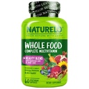 NATURELO Whole Food Multivitamin with Extra Hair, Skin and Nails Support - Beauty Blend with Hyaluronic Acid & Grape Seed - High Potency Biotin, Vitamin C, and Glutathione - 60 Vegan Capsules
