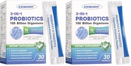Probiotics for Women & Men - 100 Billion Plus Digestive Enzymes & Prebiotics, Highest Potency 3-in-1 Complete Probiotics for Digestive Health, Immune Support (Pack of 2)