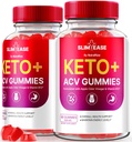 (2 Pack) Slim Ease - Slim Ease Keto ACV Gummies Advanced Weight Loss Formula, Slim Ease Keto Apple Cider Vinegar 1000MG Gummys, Slim Easy Gummy Pills for Keto Energy, SlimEase Official (120 Gummies)