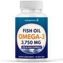 Triple Strength Omega 3 Fish Oil 3750 mg - EPA & DHA - Over 3000mg Omega-3 Fatty Acids - 1350mg EPA + 900mg DHA - Best Essential Fatty Acids, Burpless Fish Oil - 90 Count