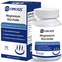 OMOGS High Absorption Magnesium Glycinate, for Supporting Sleep, Muscle Relaxation, Heart Health & Bone Health, Gluten Free, Non-GMO, 90 Vegetarian Capsules
